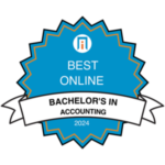 A diverse group of students earning their online bachelor's degree in accounting from home.