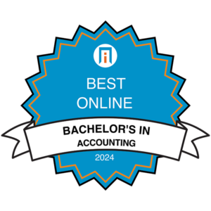 A diverse group of students earning their online bachelor's degree in accounting from home.