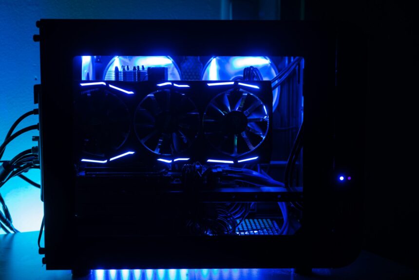 A picture of a custom built PC