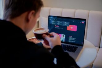 A picture of a man coding