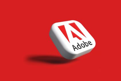 Image of the adobe logo on red background