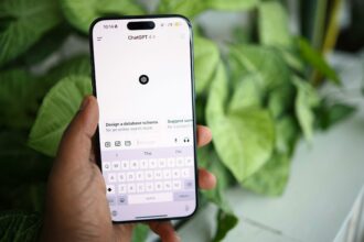 A picture of chatgpt open on a phone
