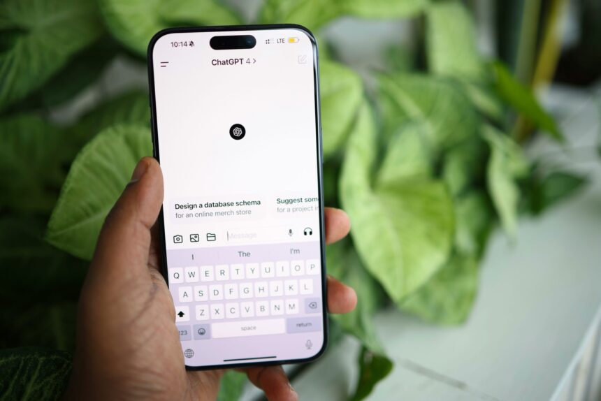 A picture of chatgpt open on a phone